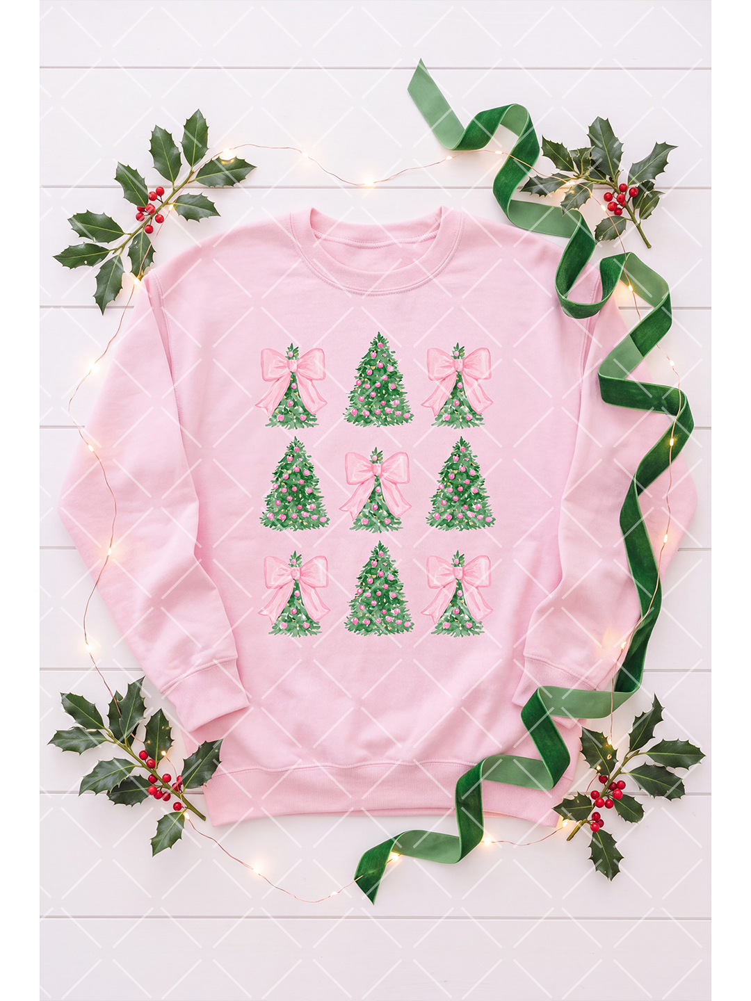 Pink Bow Christmas Tree PNG Design + 13 Styled Mockups