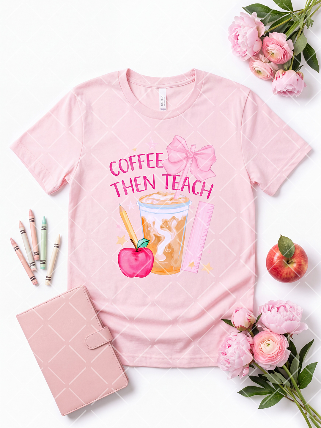Coffee Then Teach Teacher PNG Graphic + Styled Mockups