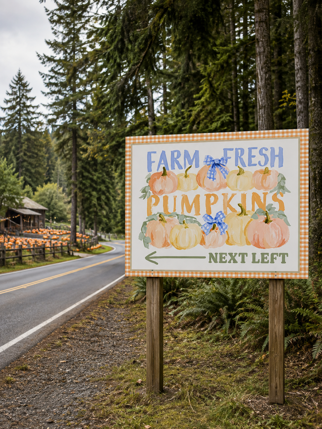 Farm Fresh Pumpkin Patch Left Arrow Printable Sign