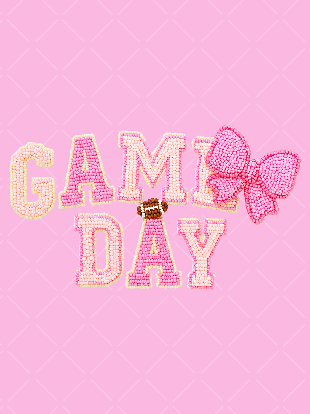 Pink Beaded Football Gameday Clipart Bundle