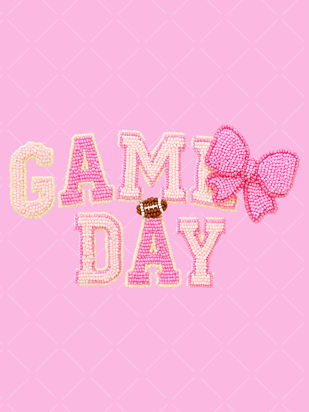 Pink Beaded Football Gameday Clipart Bundle