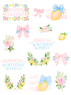 Magical Pink Lemonade Unicorns Watercolor Clipart Pack
