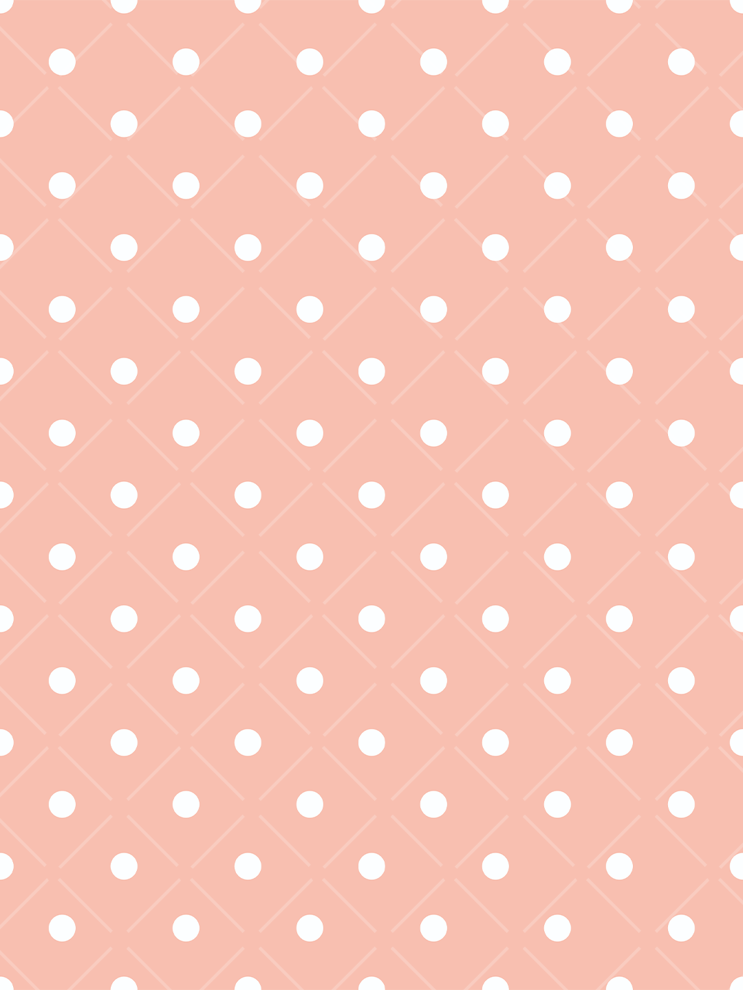 Soft pink seamless pattern with evenly spaced white polka dots and a subtle diagonal lattice design