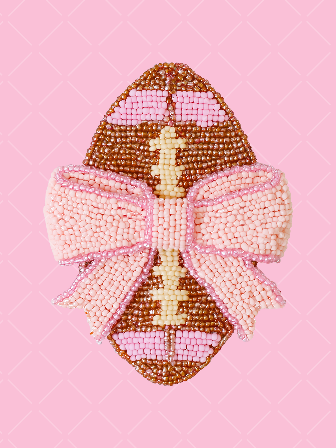 Pink Beaded Football Gameday Clipart Bundle