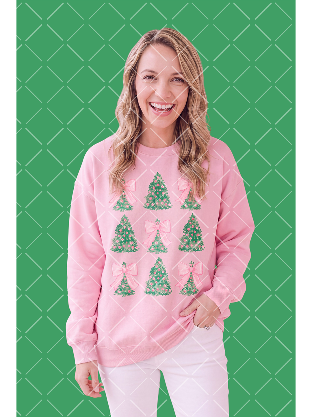 Pink Bow Christmas Tree PNG Design + 13 Styled Mockups