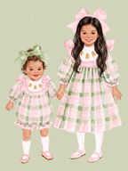 Multicultural Christmas Sisters Watercolor Clipart Set