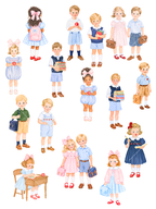 104-Piece Back to School Multicultural Watercolor Clipart