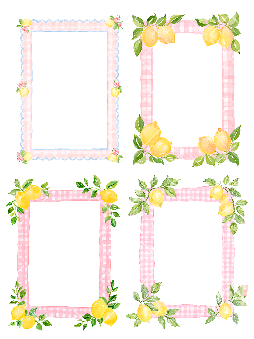 Magical Pink Lemonade Unicorns Watercolor Clipart Pack