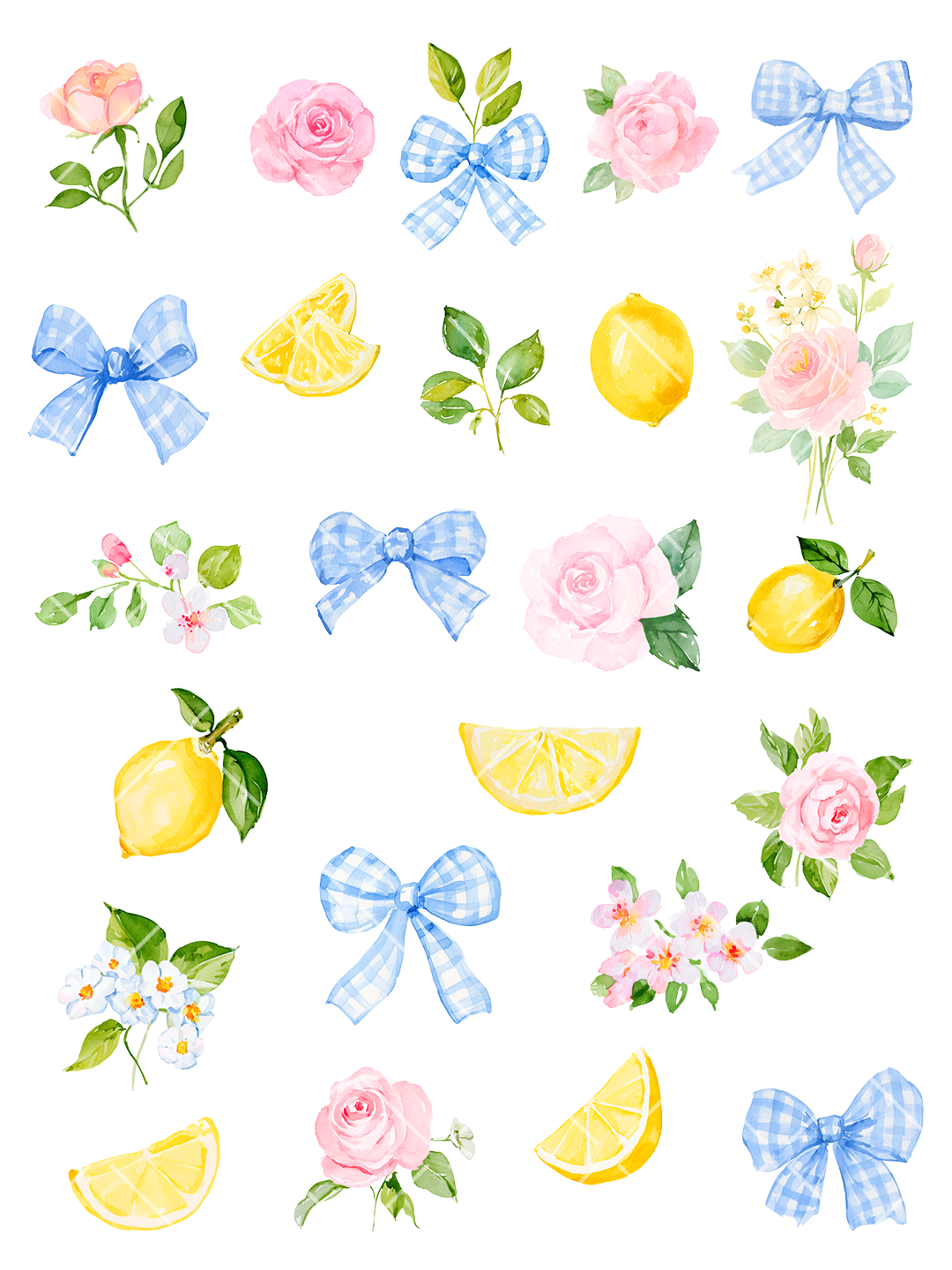 Magical Pink Lemonade Unicorns Watercolor Clipart Pack