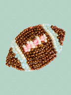 Pink Beaded Football Gameday Clipart Bundle