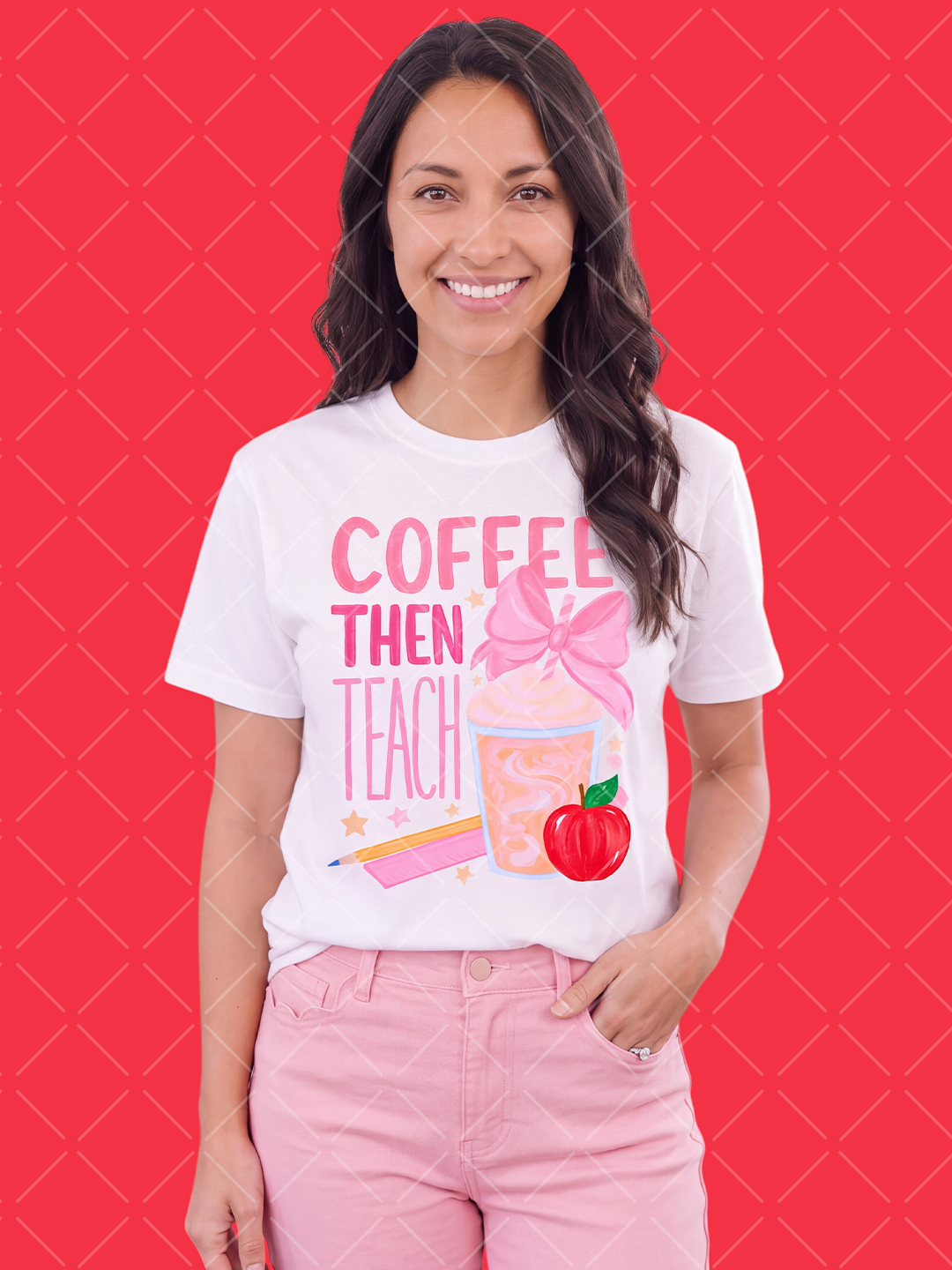 Coffee Then Teach Teacher PNG Design + 9 Styled Mockups