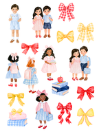 104-Piece Back to School Multicultural Watercolor Clipart