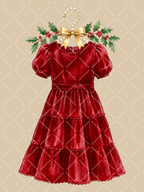 Red Velvet Equestrian Christmas Watercolor Clipart Set