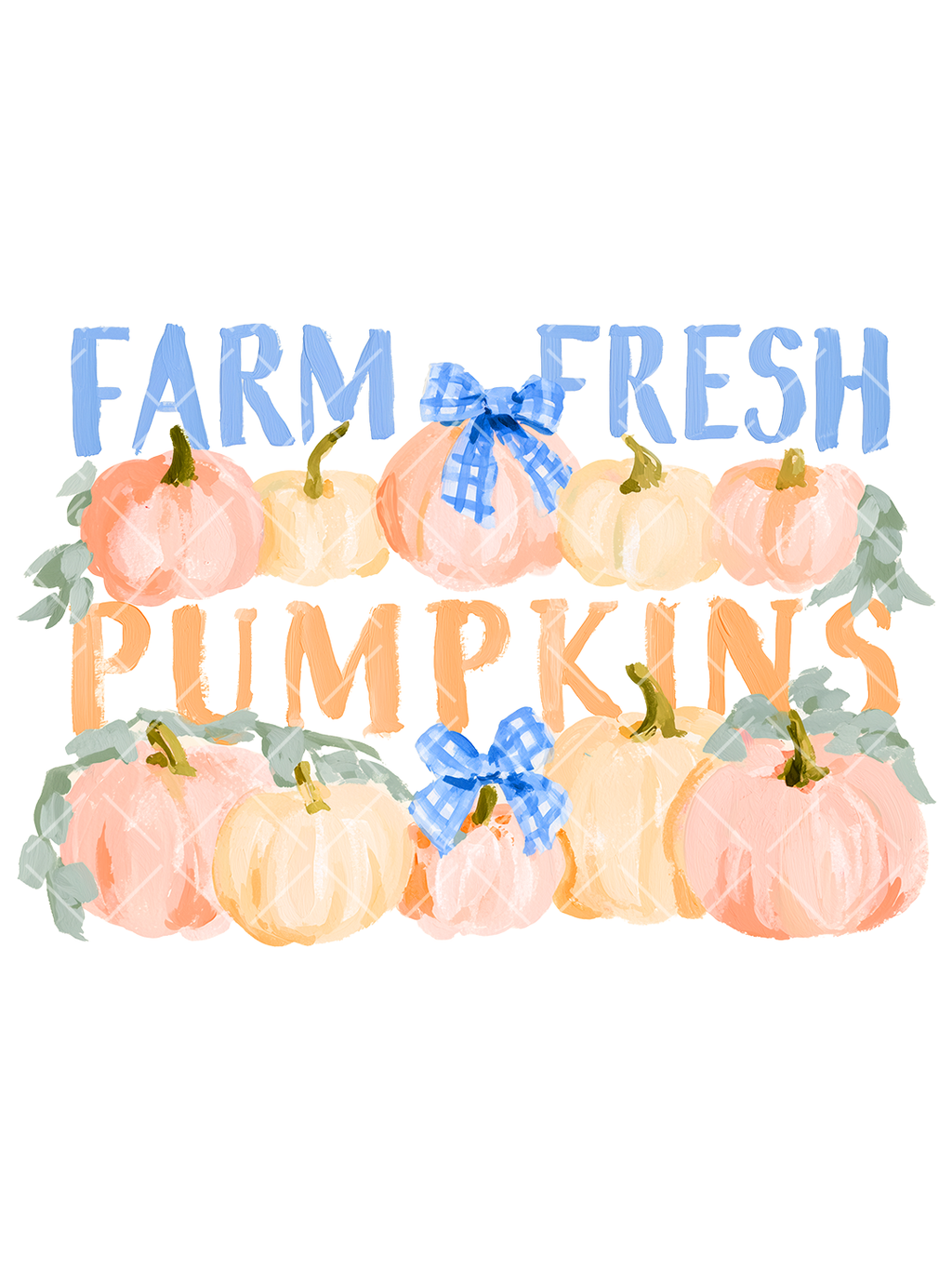 Farm Fresh Pumpkins Watercolor PNG Clipart