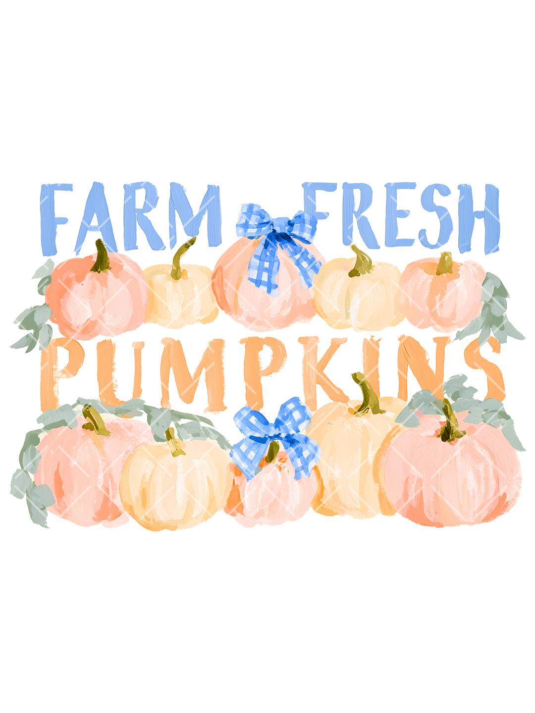Farm Fresh Pumpkins Watercolor PNG Clipart