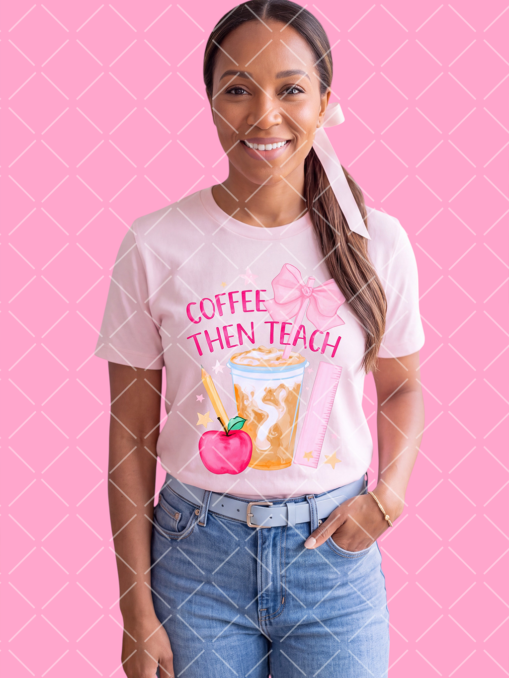 Coffee Then Teach Teacher PNG Graphic + Styled Mockups