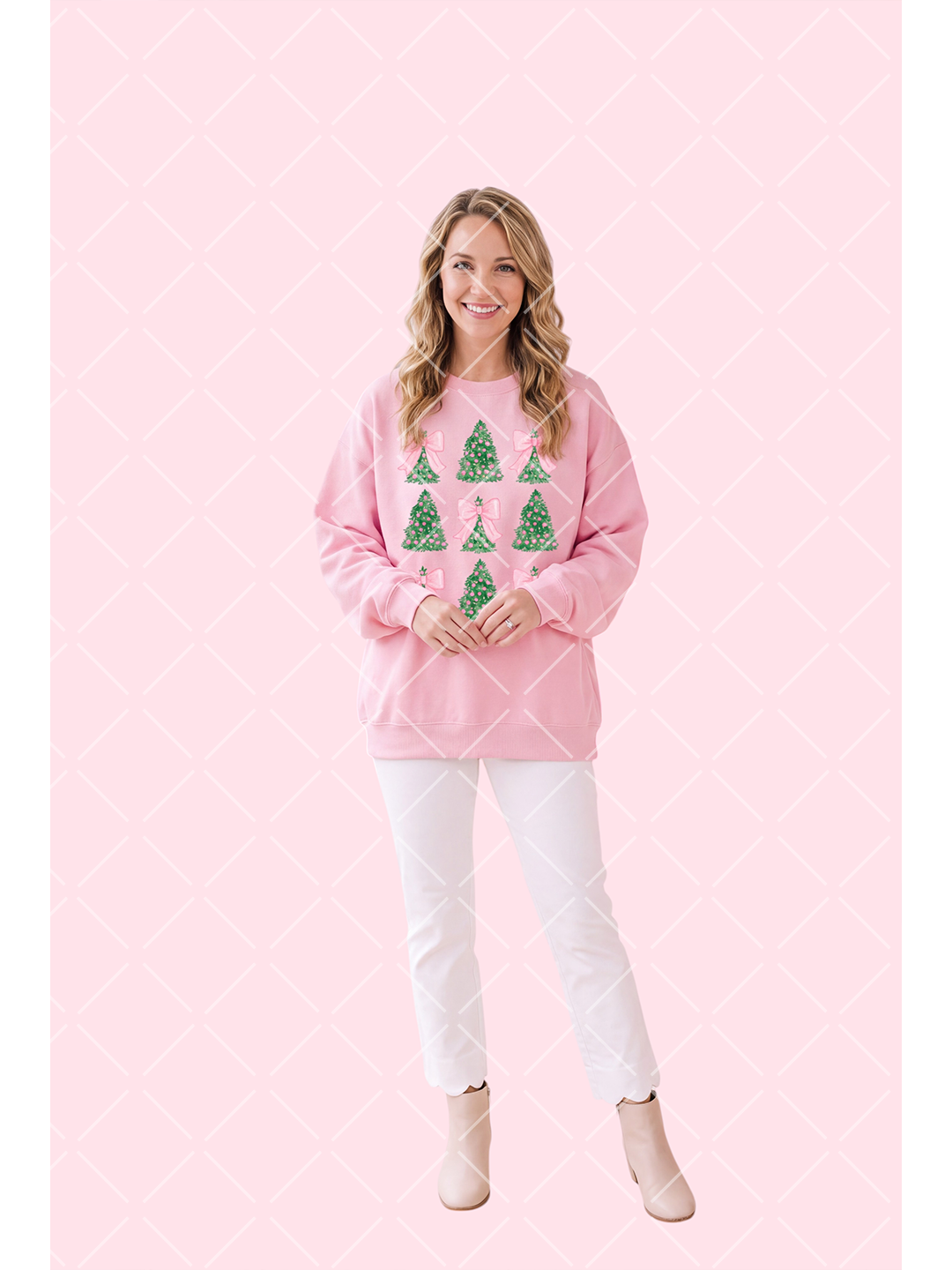 Pink Bow Christmas Tree PNG Design + 13 Styled Mockups