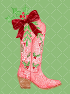 Red Velvet Equestrian Christmas Watercolor Clipart Set