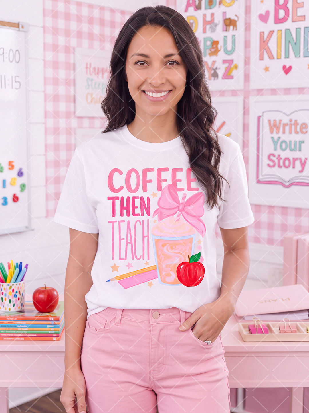 Coffee Then Teach Teacher PNG Design + 9 Styled Mockups
