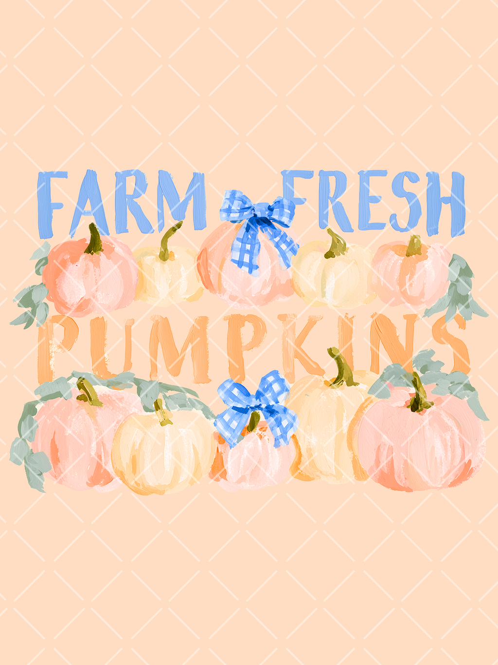 Farm Fresh Pumpkins Watercolor PNG Clipart