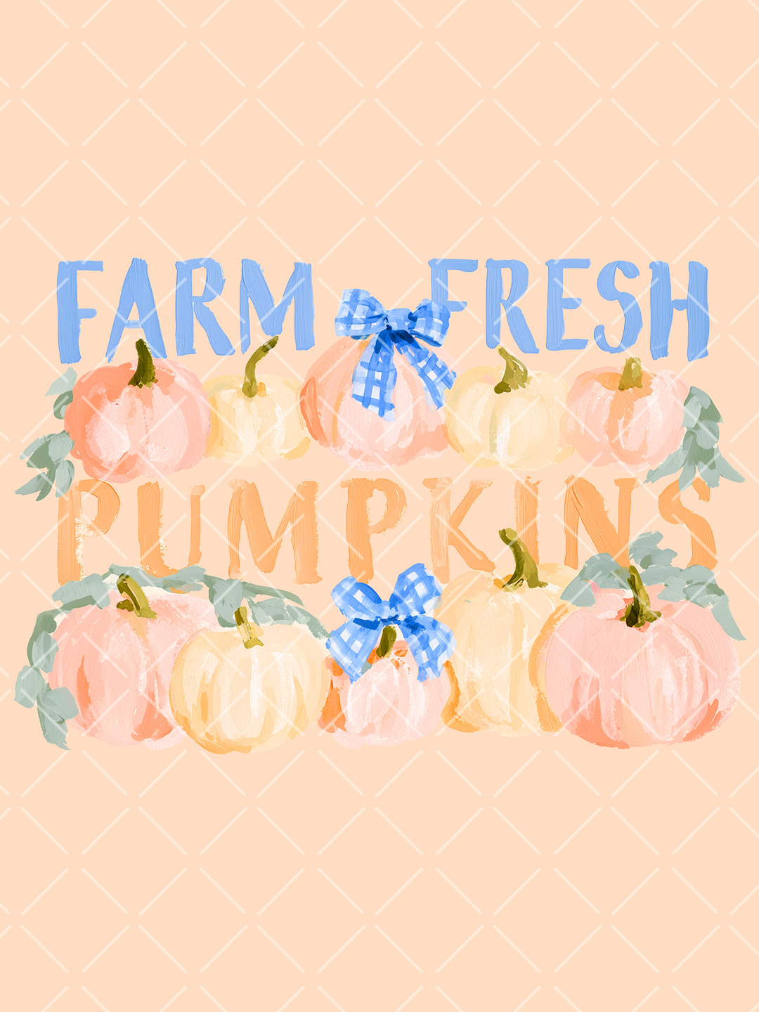 Farm Fresh Pumpkins Watercolor PNG Clipart