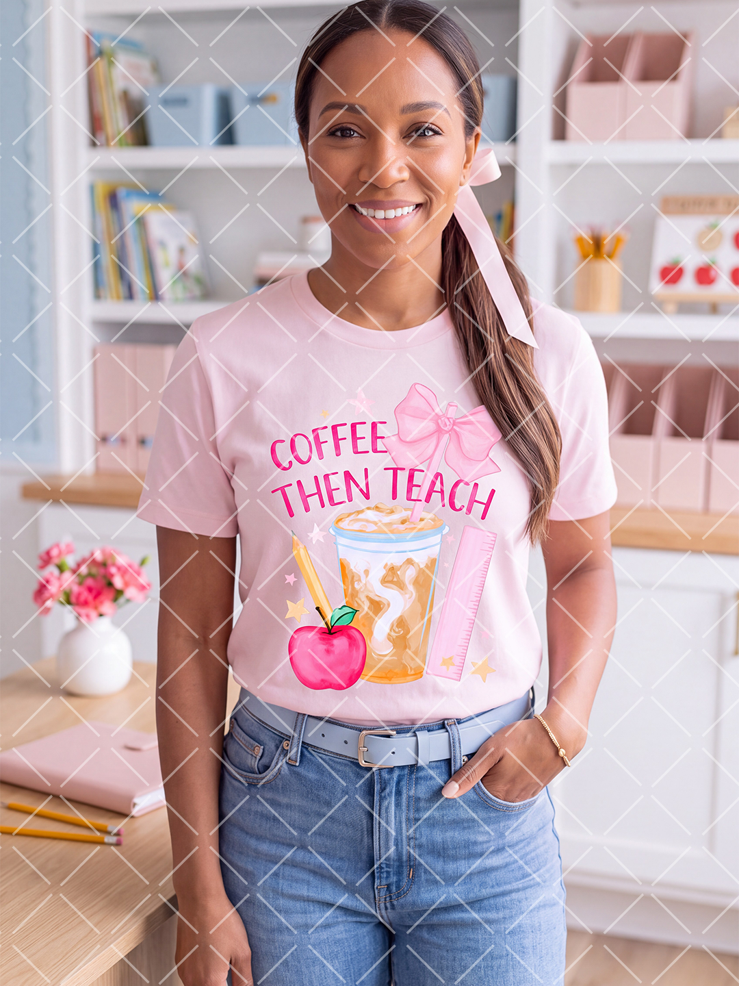 Coffee Then Teach Teacher PNG Graphic + Styled Mockups