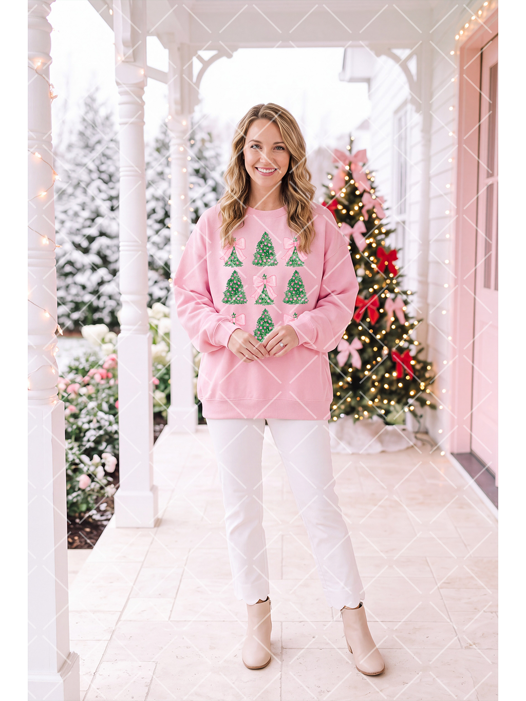Pink Bow Christmas Tree PNG Design + 13 Styled Mockups