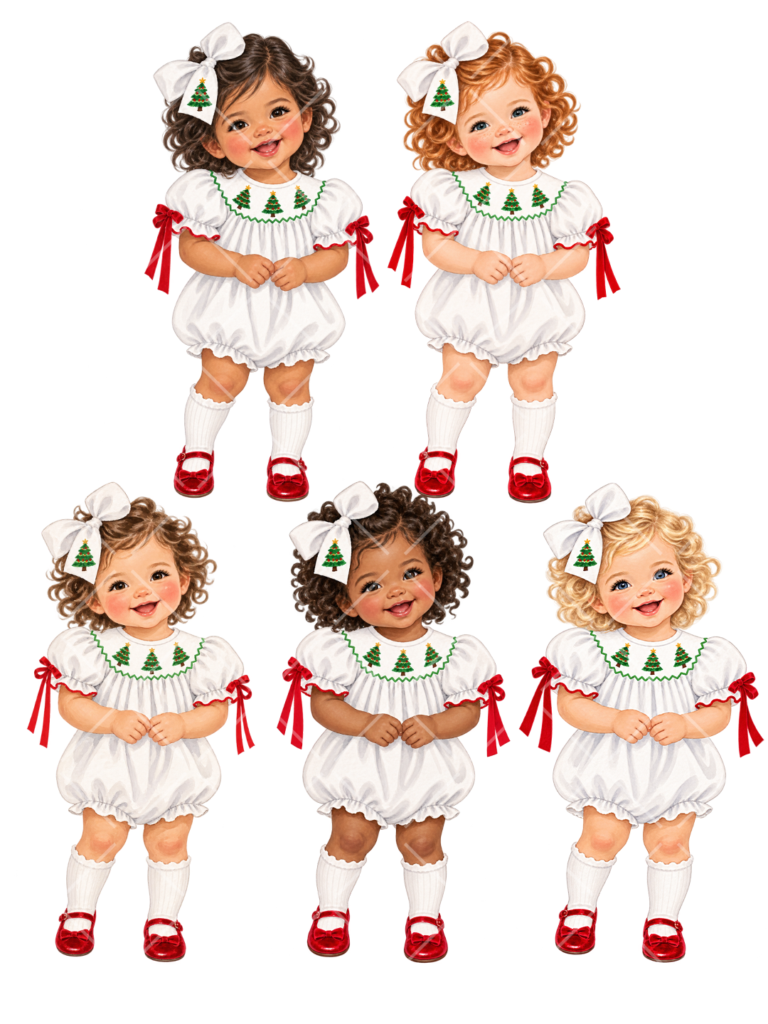 Christmas Toddler Girl Clipart Set