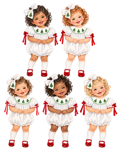 Christmas Toddler Girl Clipart Set