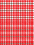 Red Christmas tartan plaid seamless pattern with white checks, thin green stripes, and woven-style linework
