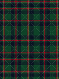 Seamless green and navy tartan plaid pattern with bold red bands, fine yellow and white stripes, and woven textile texture