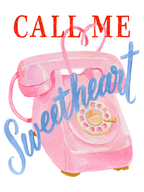 Call Me Sweetheart Pink Rotary Phone PNG Design